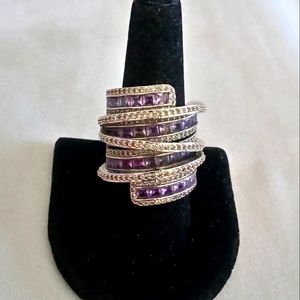 Big beautiful amethyst baguette cocktail ring Size 9💜